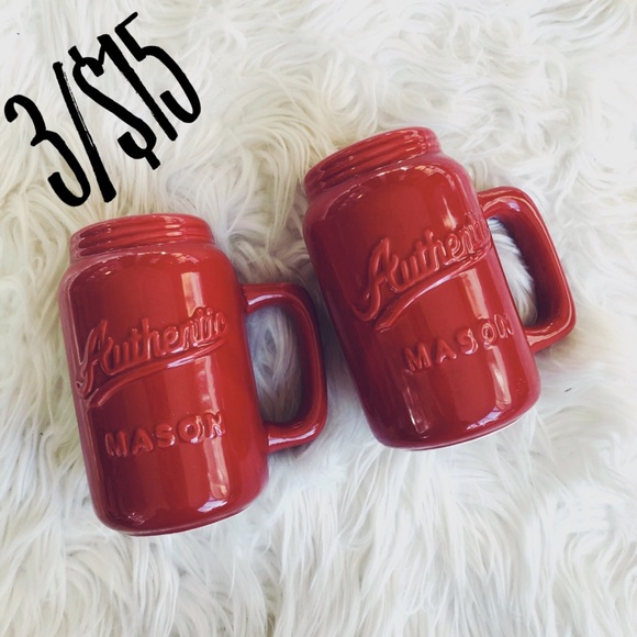Mason Other - ⬇️ { MASON } Red Farmhouse Salt + Pepper Shakers